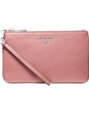 Michael Kors Pink Pebbled Leather Wristlet Clutch